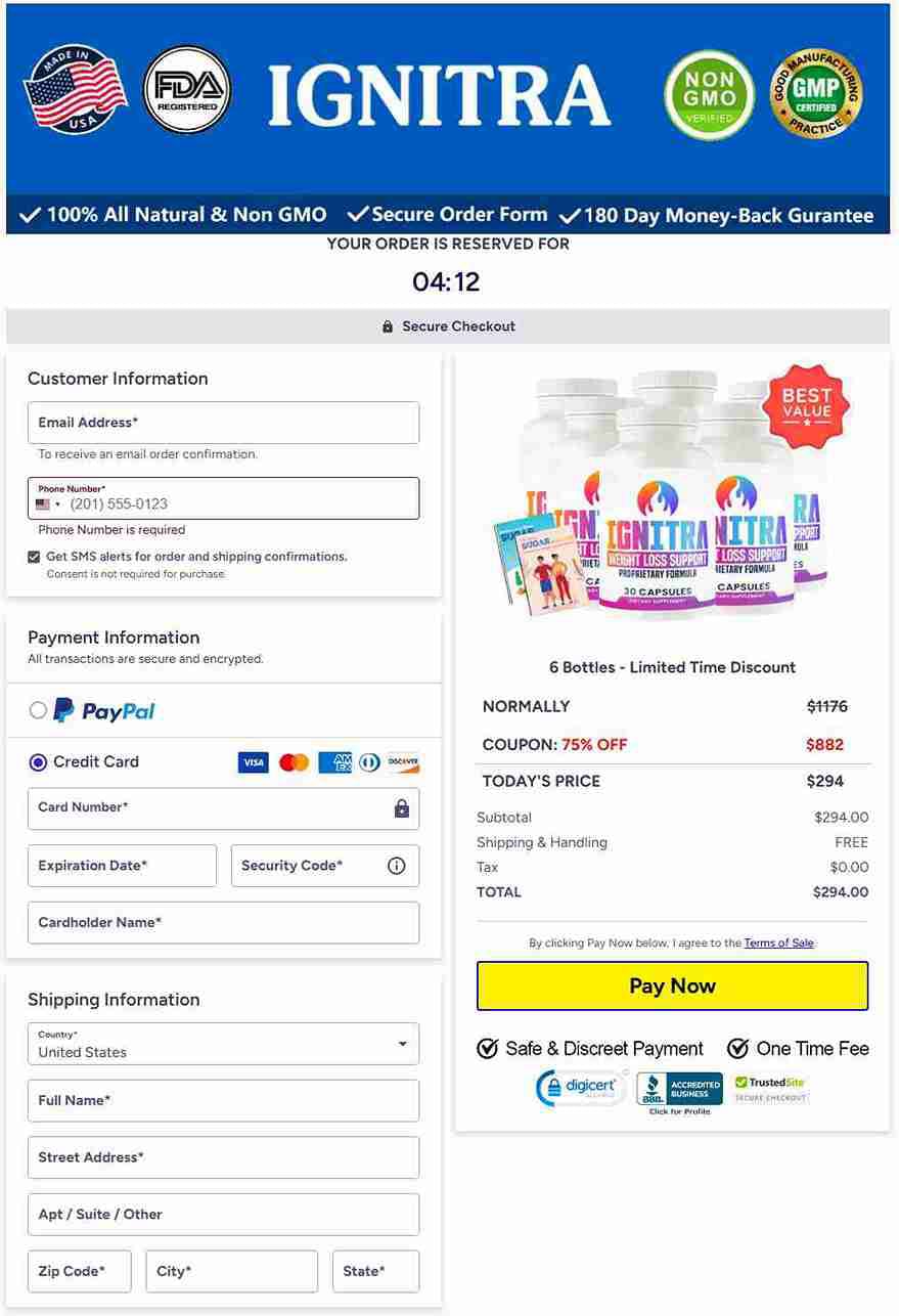 Ignitra Checkout Page